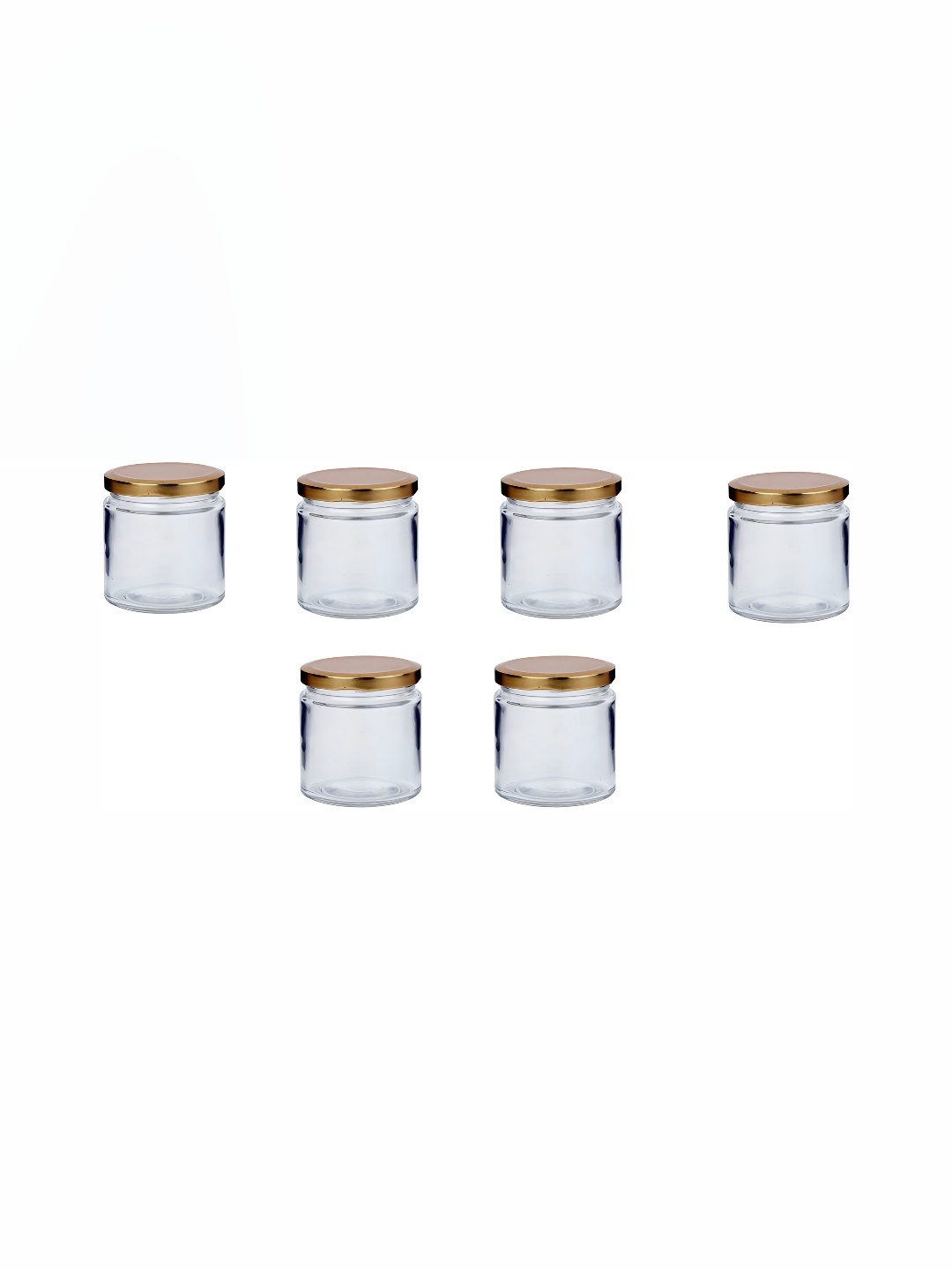 

Afast Transparent & Gold-Toned 6Pcs Glass Dishwasher Safe Food Container 50ml Each