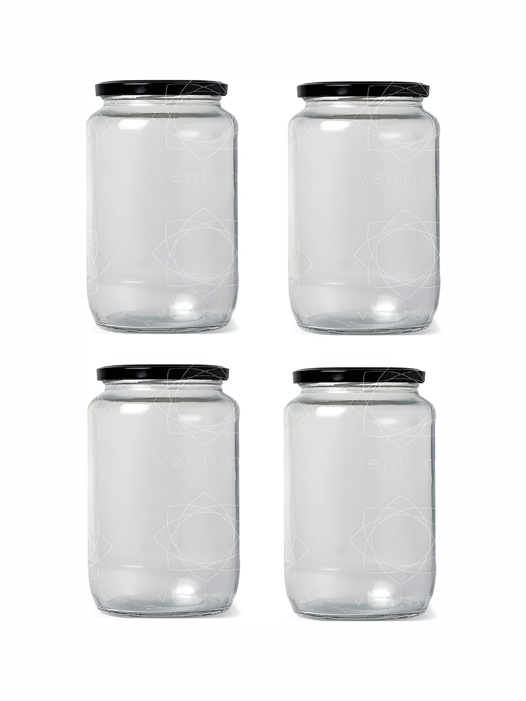 

Afast 4 Pieces Transparent Glass Food Container 1000 ml Each