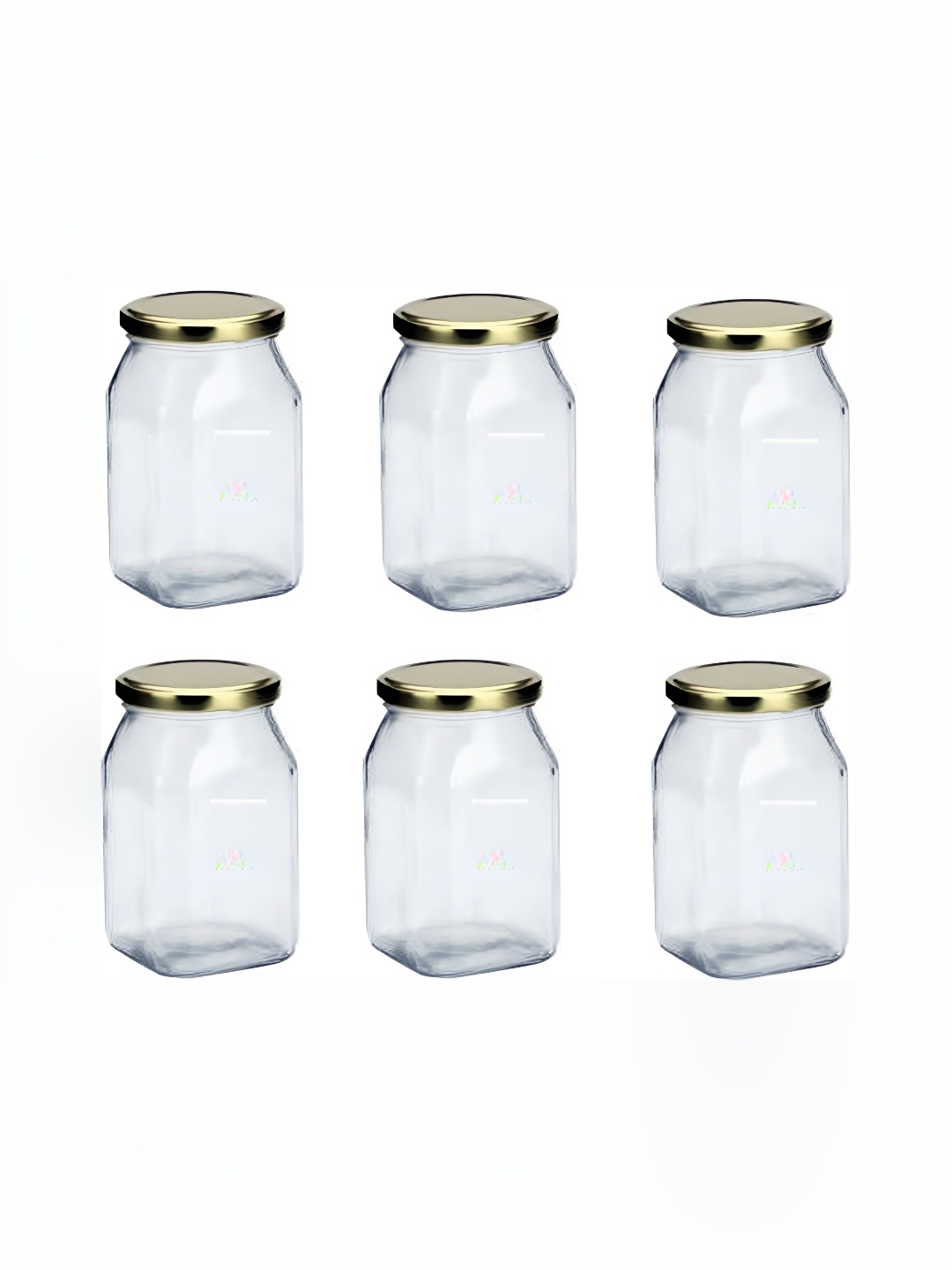 

Afast Transparent & Gold-Toned 6Pcs Glass Dishwasher Safe Food Container 400ml Each