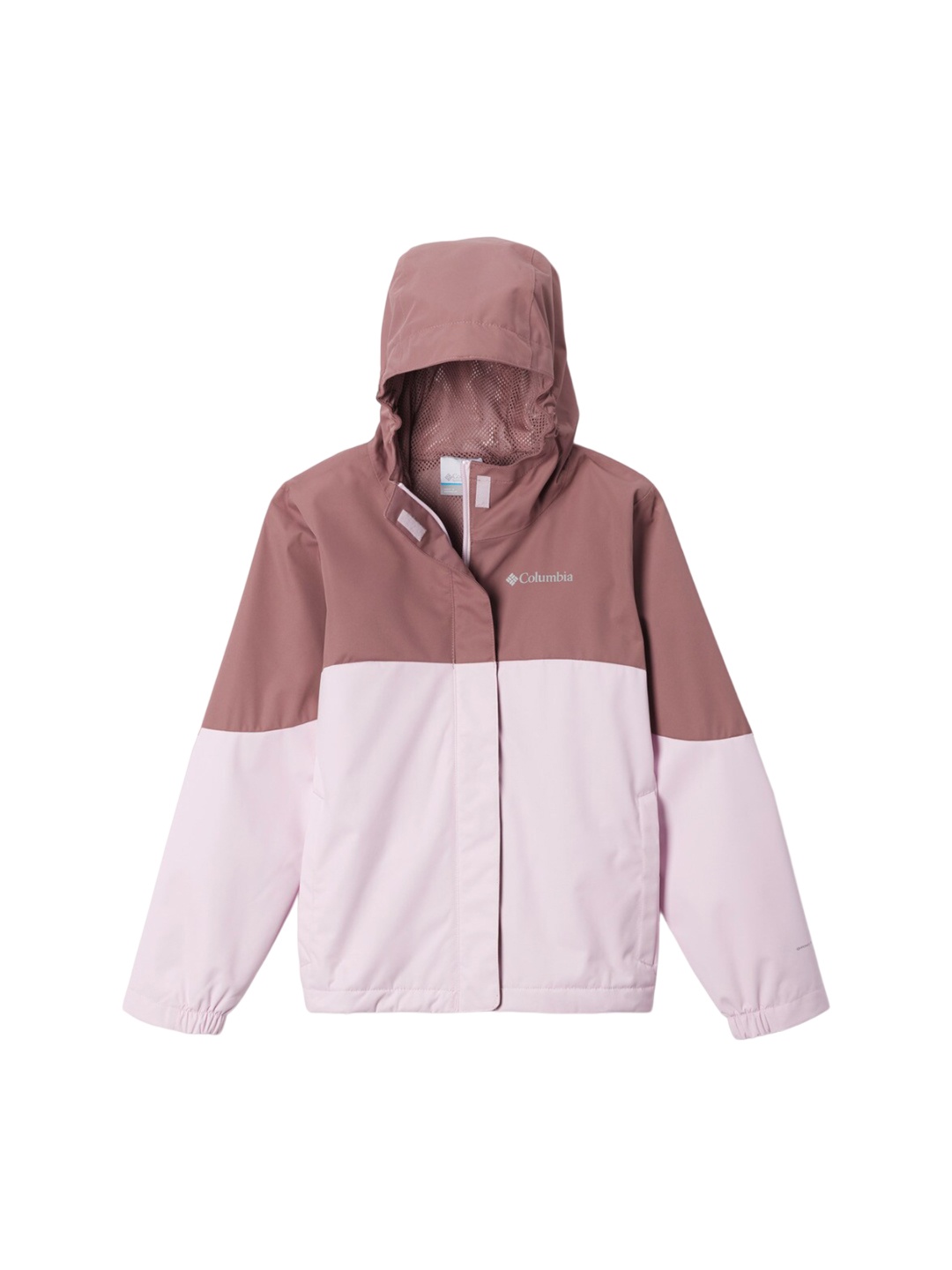 

Columbia Girls Colourblocked Hooded Hikebound Rain Jacket, Pink