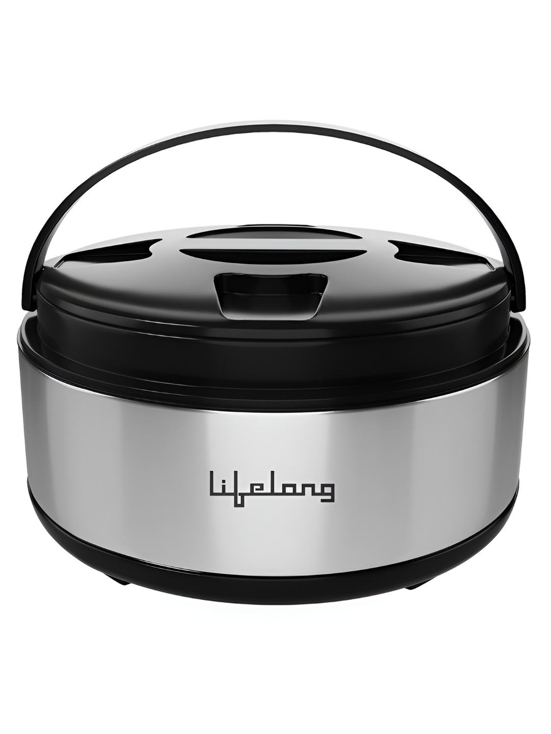 

Lifelong Silver-Toned & Black Stainless Steel Cook and Serve Casserole