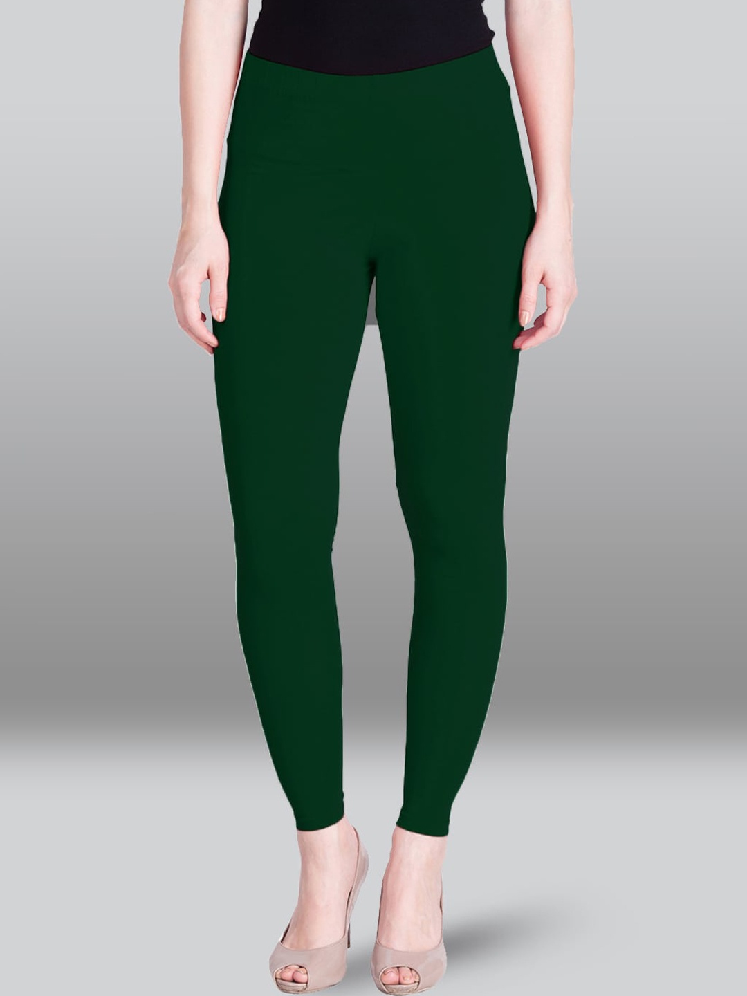 

LYRA Ankle Length Cotton Leggings, Green