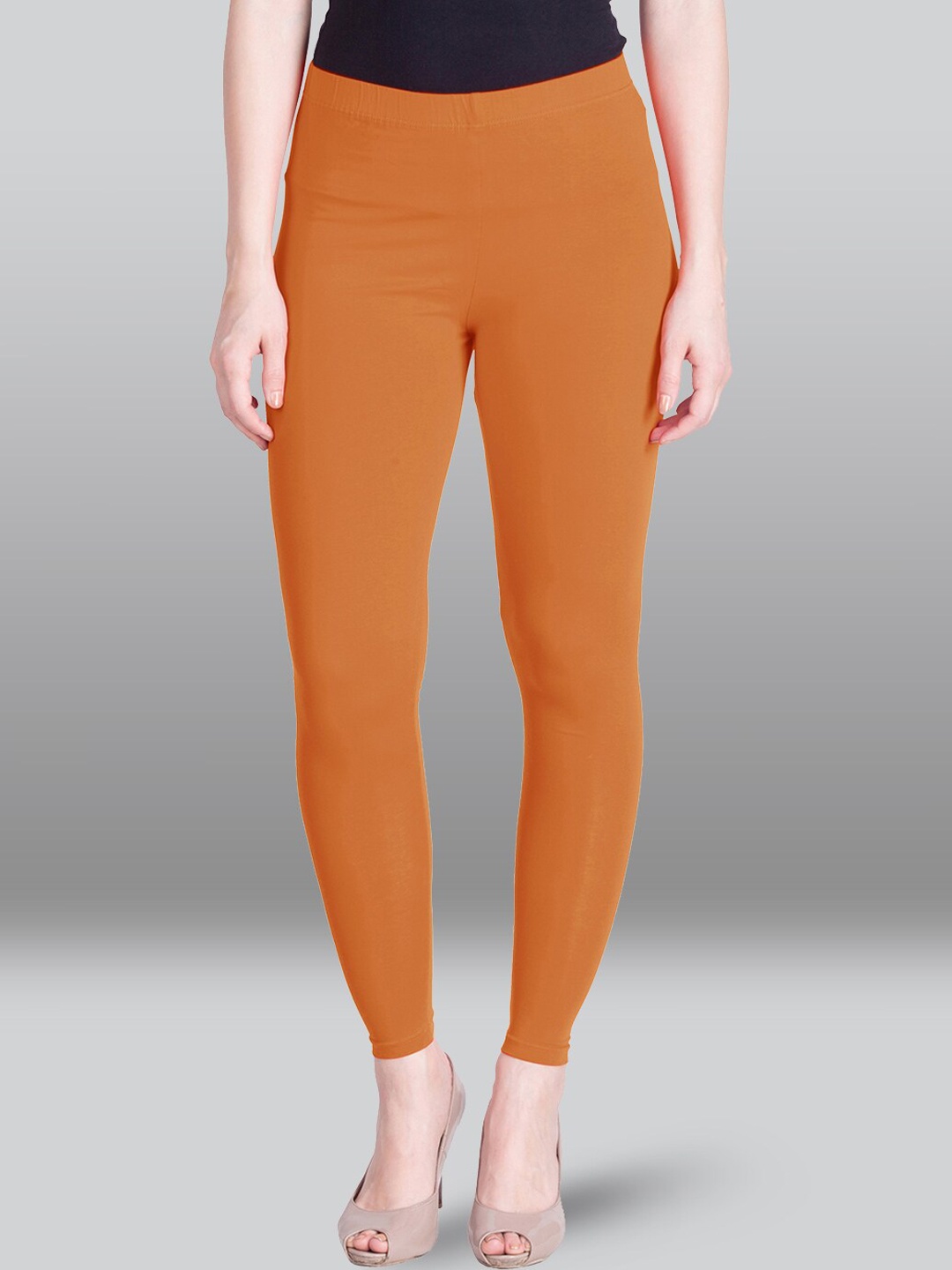 

LYRA Mid-Rise Ankle-Length Leggings, Orange