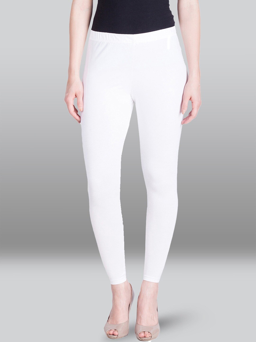 

LYRA Mid-Rise Ankle-Length Leggings, Off white
