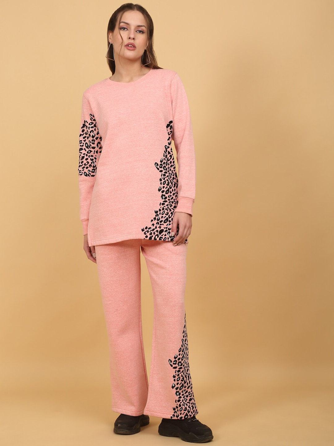 

She N She Floral Printed Night Suit, Pink