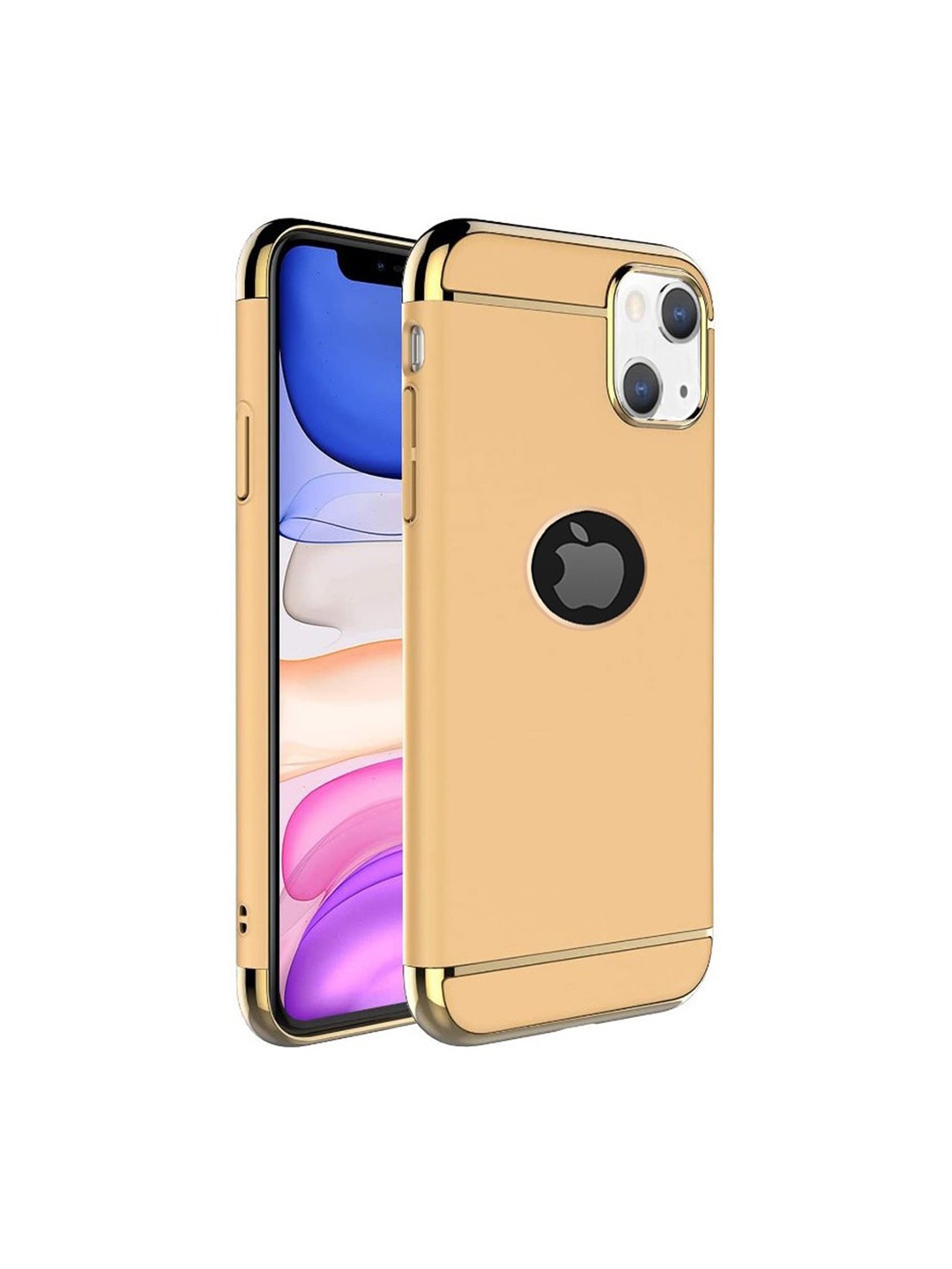 

Alexvyan 3 In 1 Non Slip Matte Surface With Electroplate Frame iPhone 13 Mobile Back Case, Gold