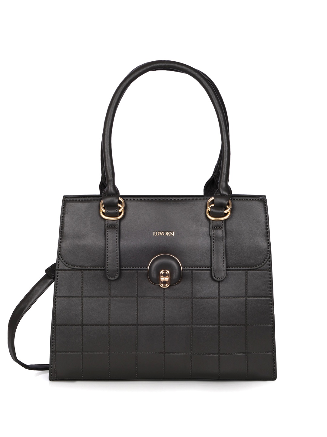 

Luvoksi Checked Structured Handheld Bag, Black