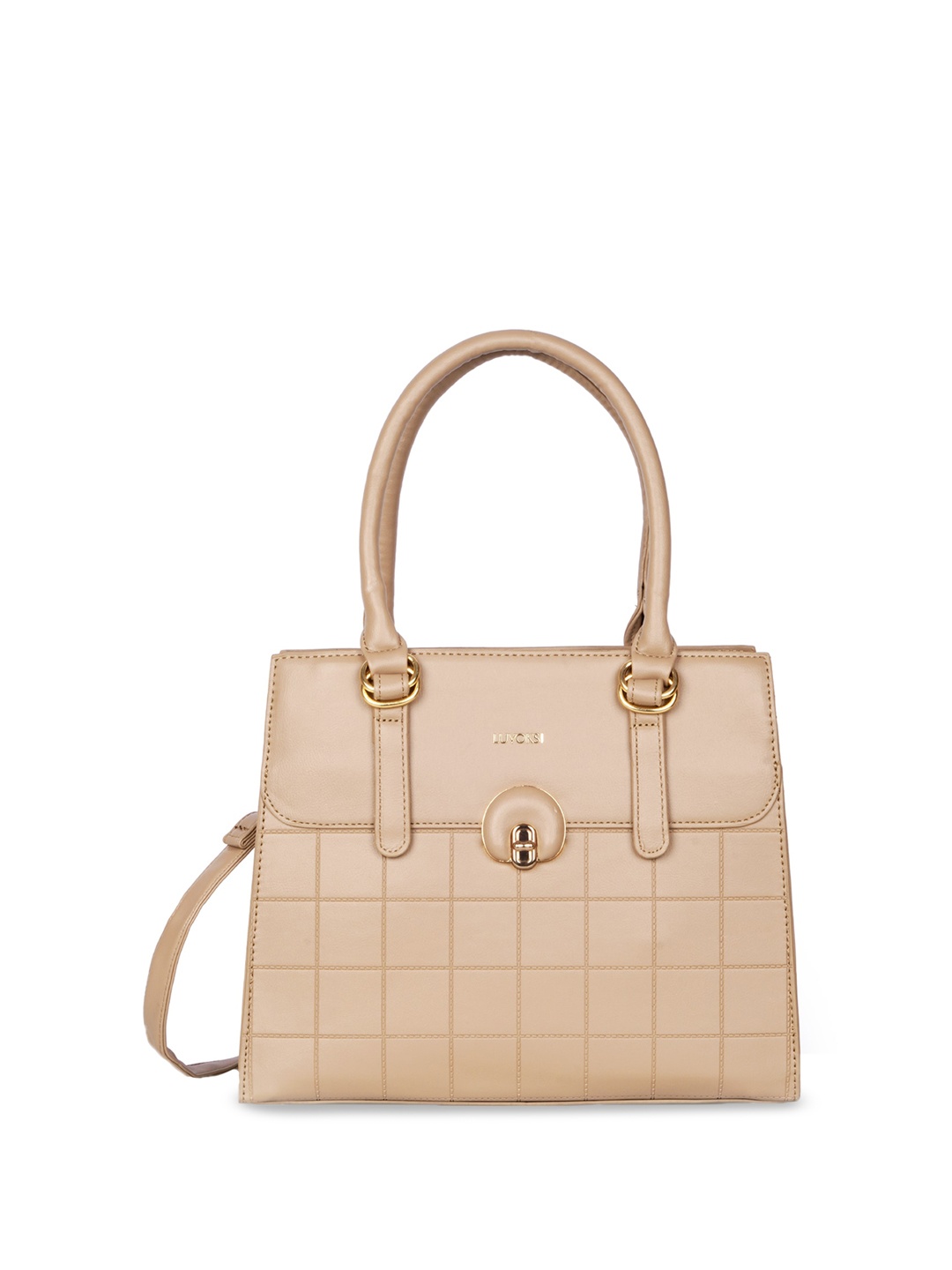 

Luvoksi PU Structured Handheld Bag with Quilted, Beige