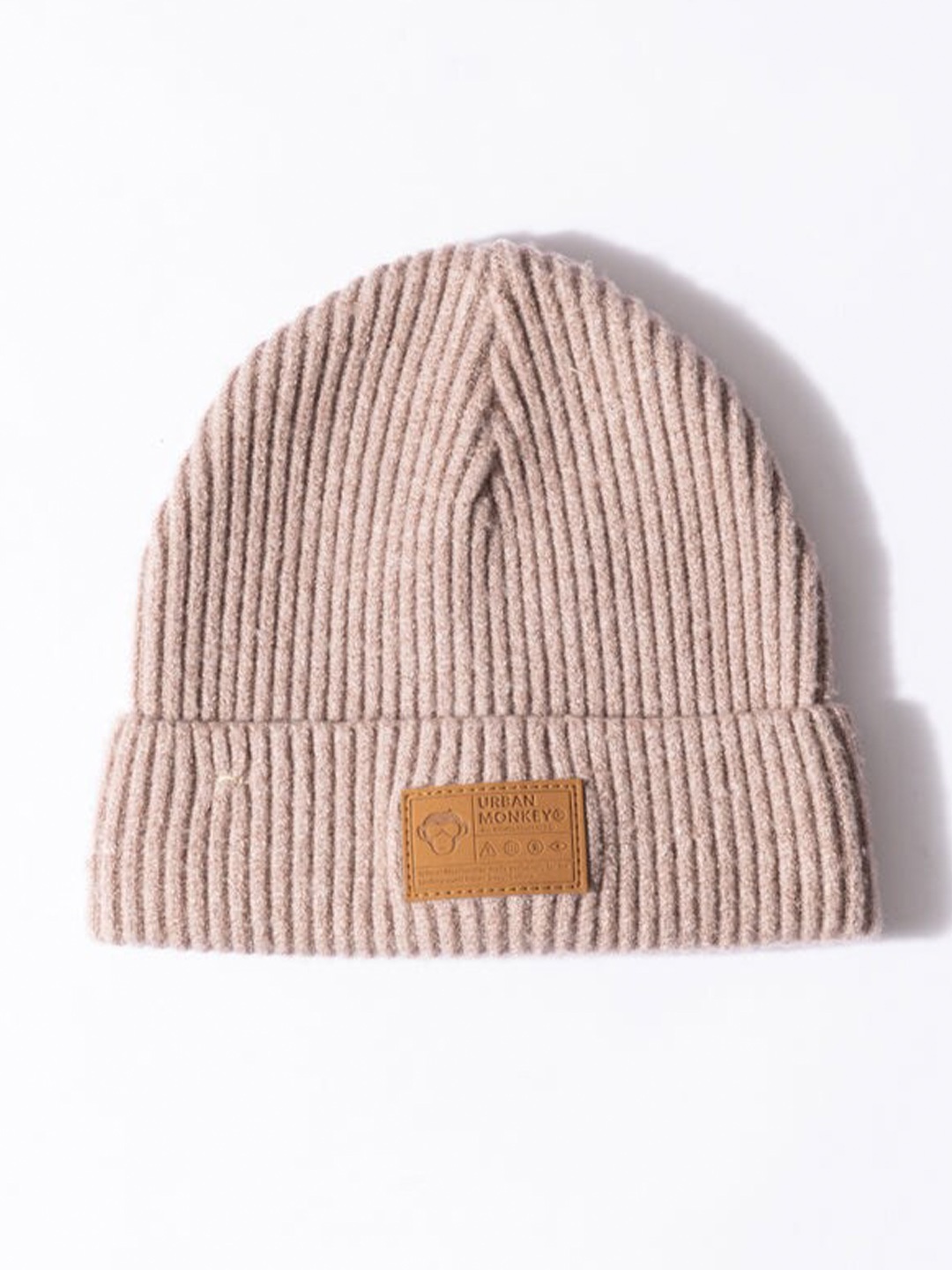 

Urban Monkey Unisex Self Design Woollen Beanie, Brown
