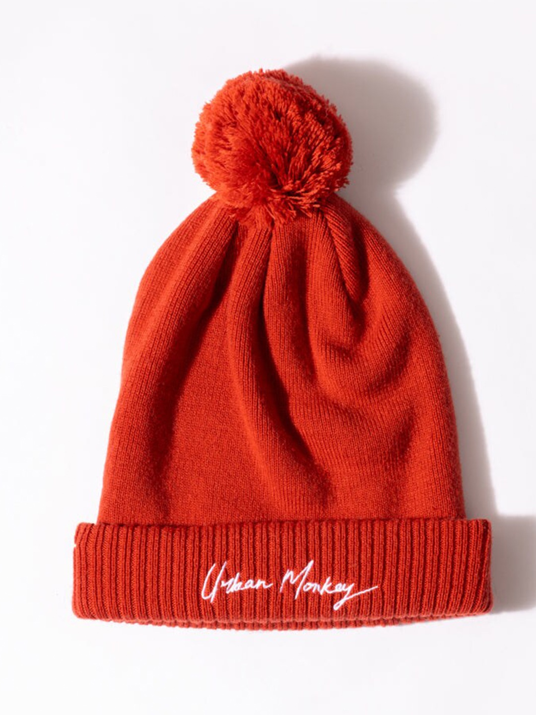 

Urban Monkey Unisex Self Design Wool Beanie, Red