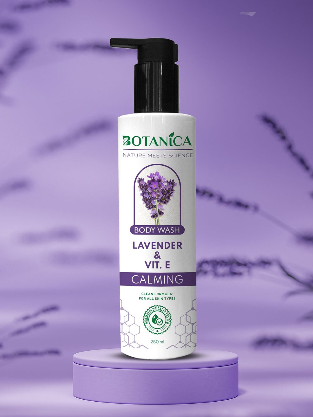 

Jaquline USA Botanica Vitamin E & Lavender Body Wash - 250ml, White