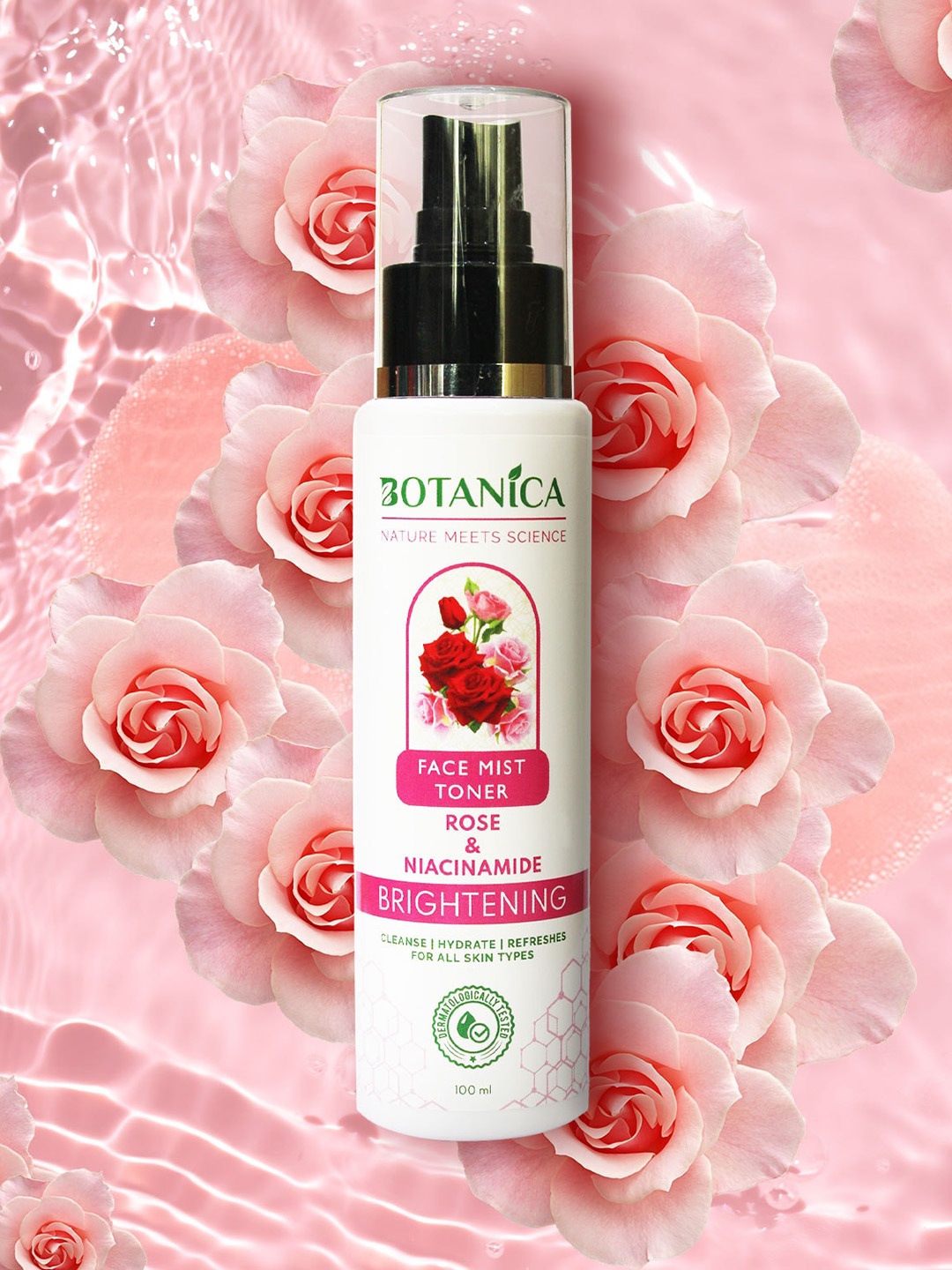 

Jaquline USA Botanica Face Mist Toner With Rose & Niacinamide - 100ml, Na