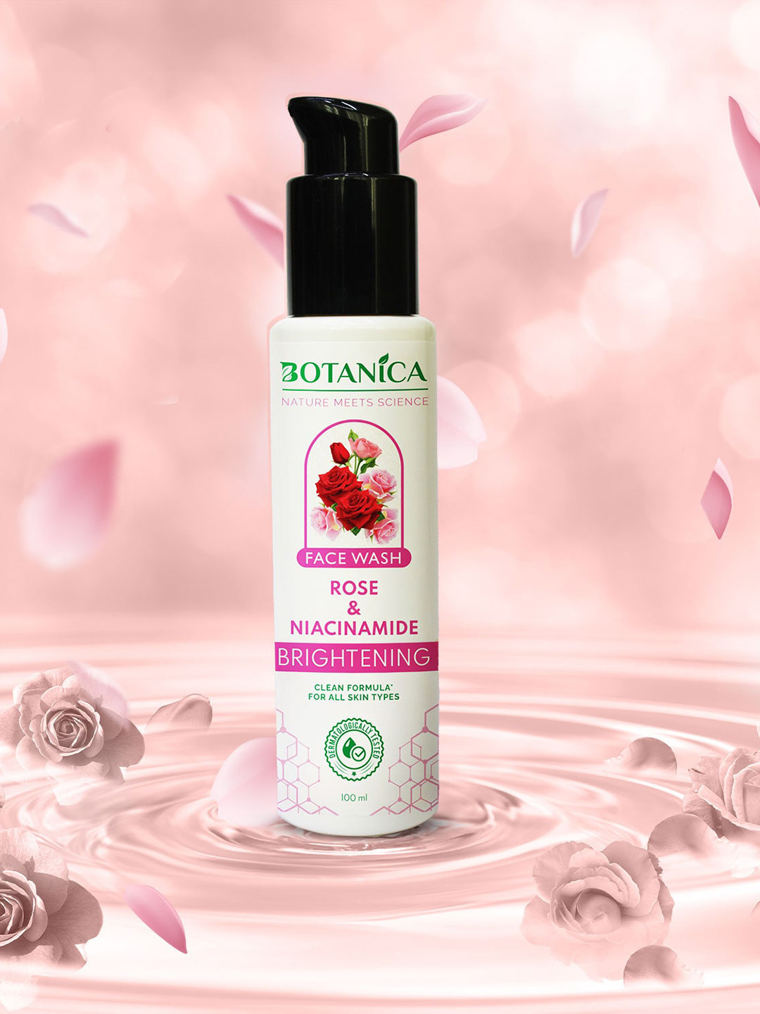 

Jaquline USA Botanica Rose Niacinamide Face Wash - 100ml, White