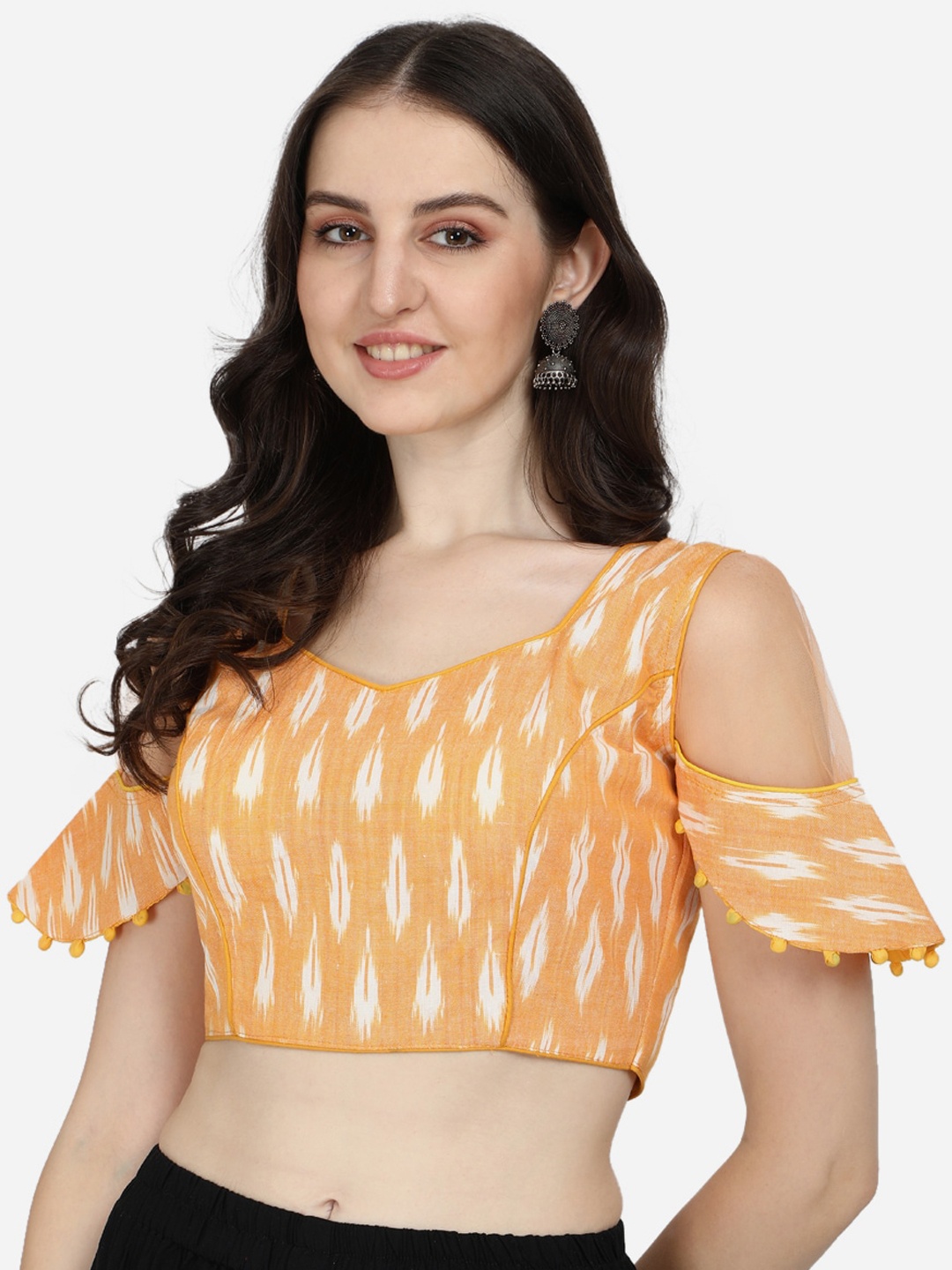 

Bhavyam Printed Cotton Saree Blouse, Yellow