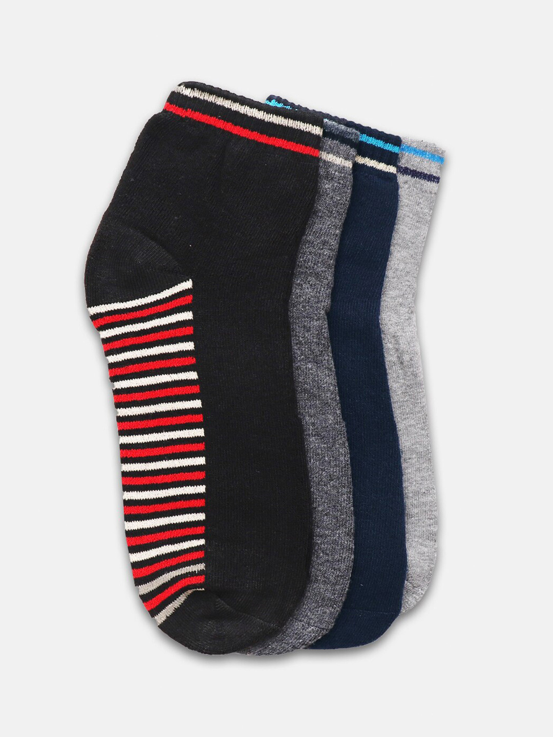 

BAESD Pack Of 4 Patterned Ankle-Length Socks, Black