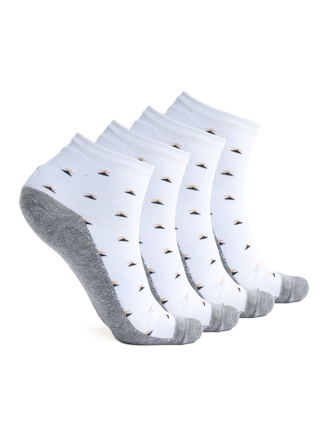 

BAESD Unisex Pack of 4 Patterned Above-Ankle Length Socks, White
