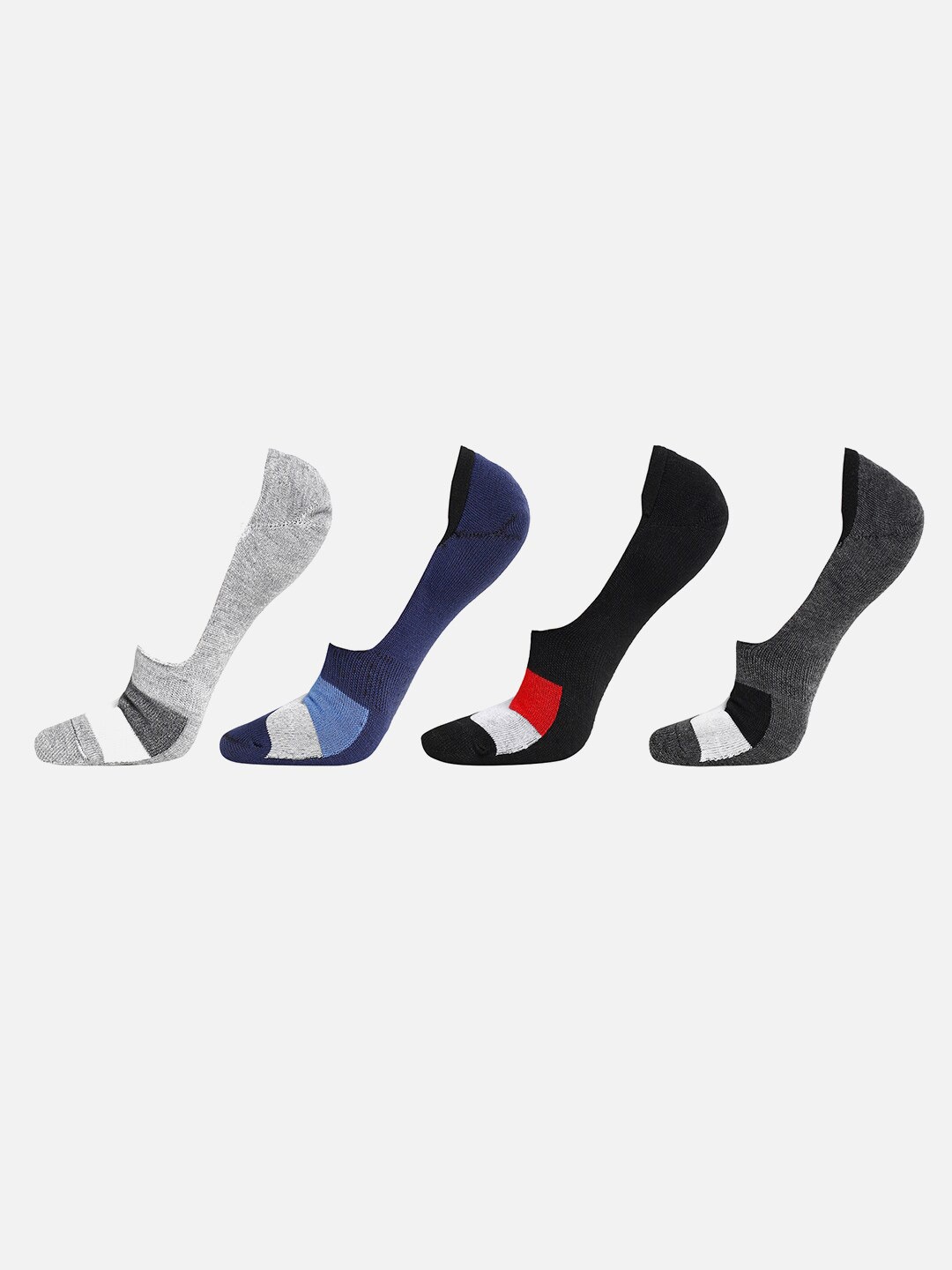 

BAESD Pack Of 4 Patterned Shoe-Liner Socks, Grey