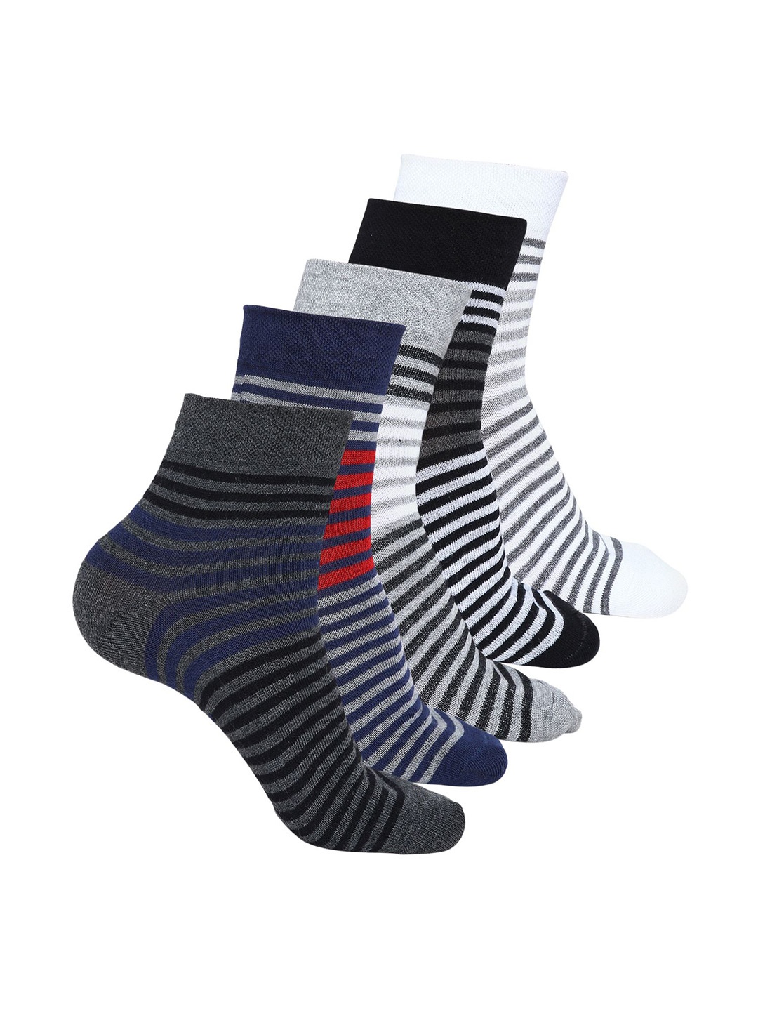 

BAESD Pack Of 5 Patterned Above Ankle-Length Socks, Grey