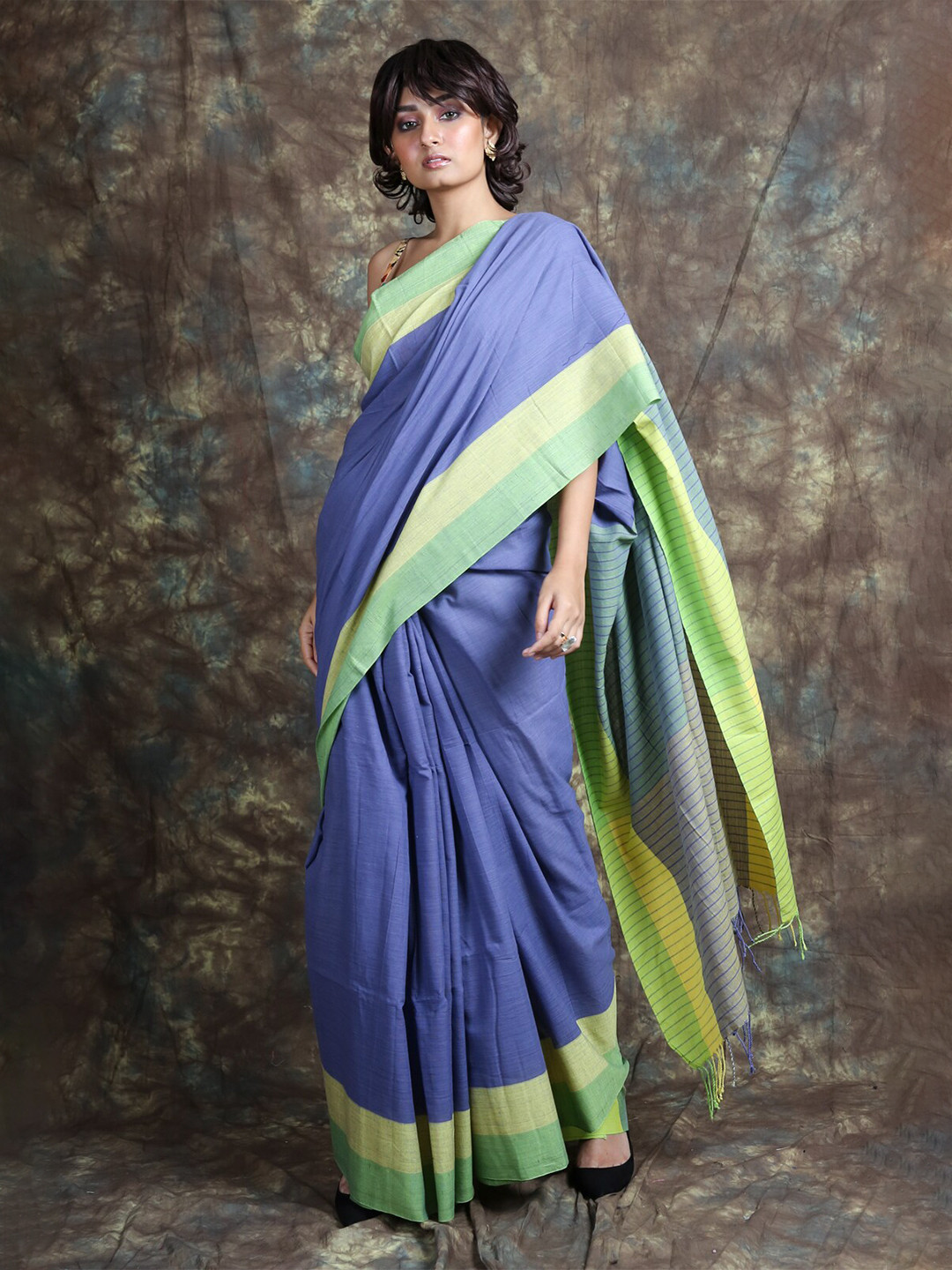 

Charukriti Pure Cotton Saree, Blue