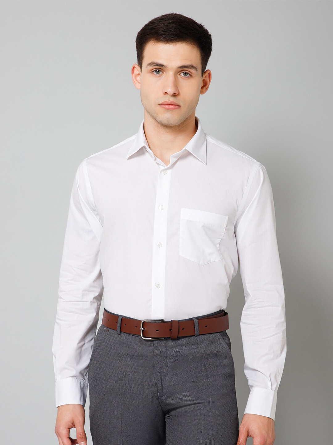 

Cantabil Comfort Opaque Cotton Formal Shirt, White