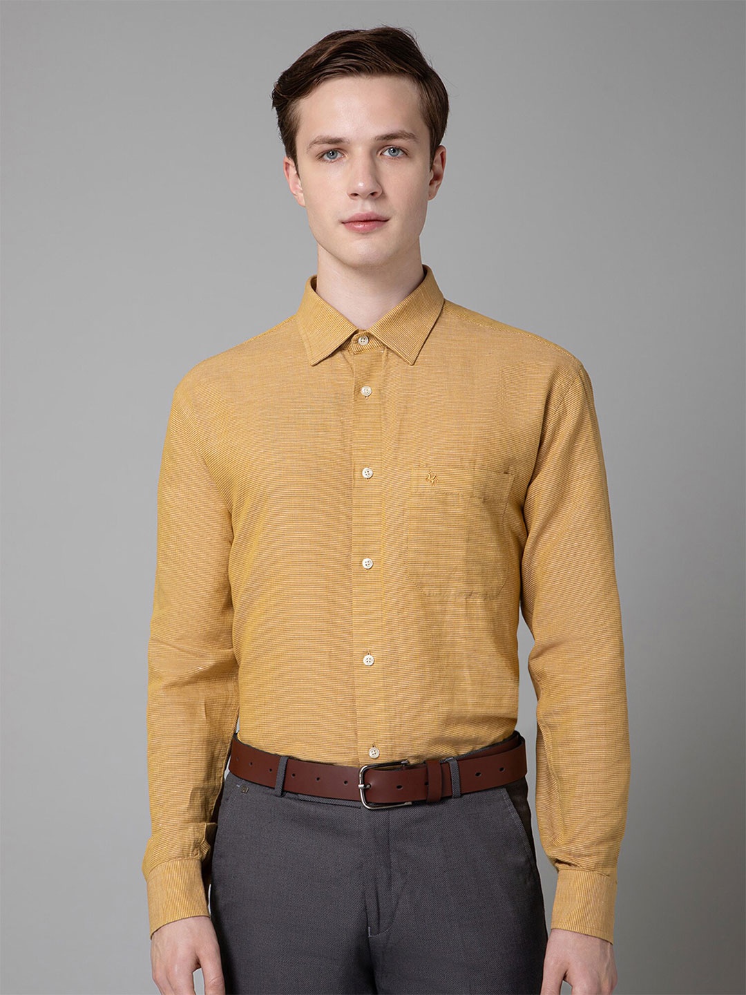 

Cantabil Comfort Opaque Formal Shirt, Mustard