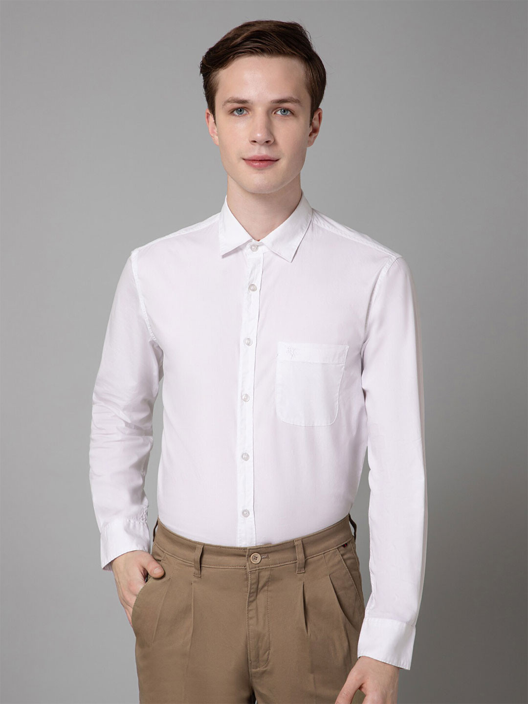 

Cantabil Comfort Opaque Cotton Casual Shirt, White