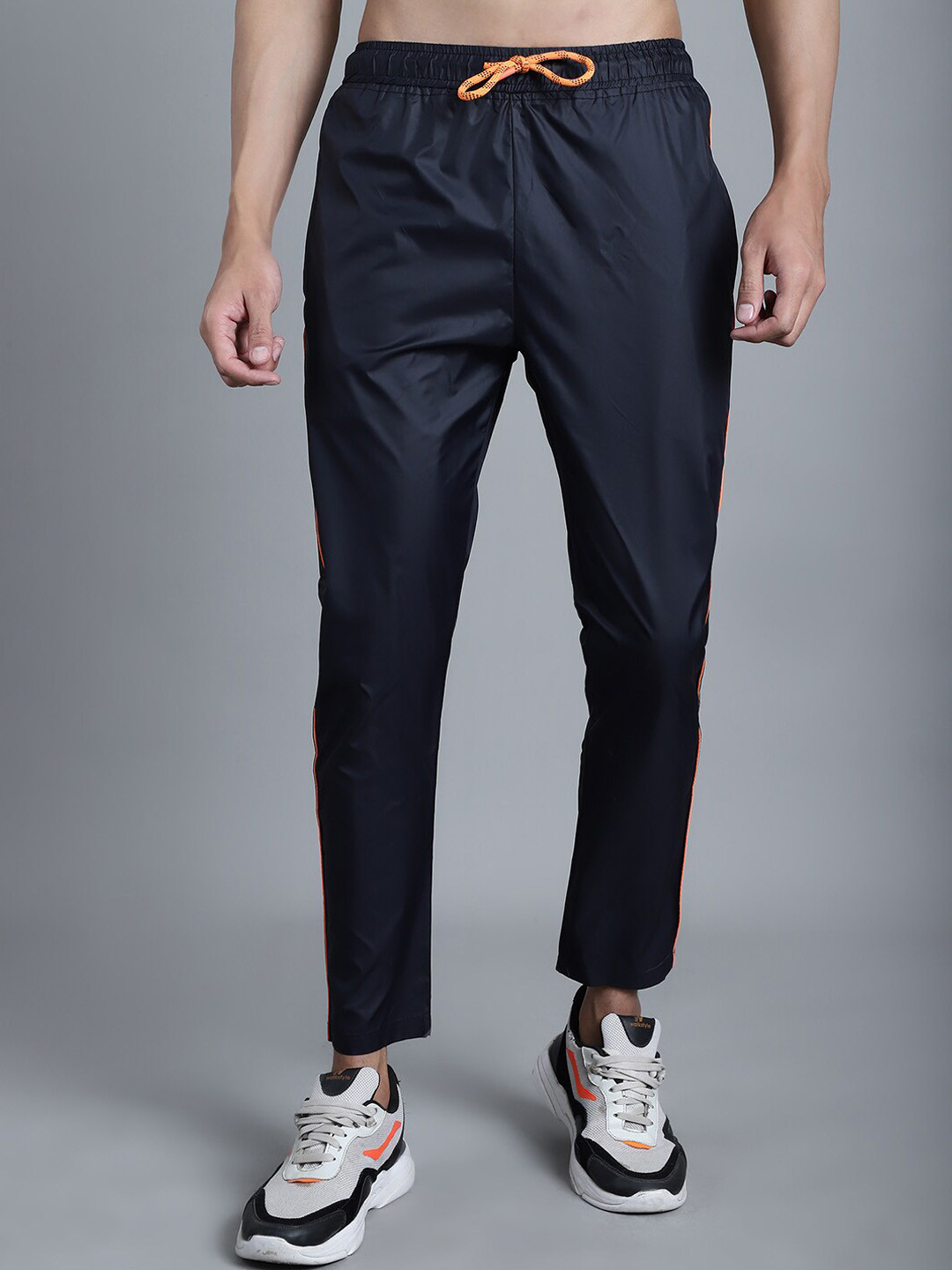 

WELL QUALITY Men Dry-Fit Mid Rise Gym Track Pants, Navy blue