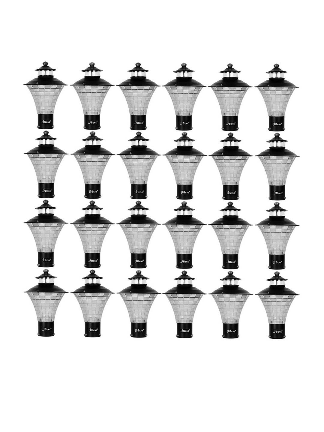 

BENE Black 24 Pieces Stainless Steel Garden Lamps