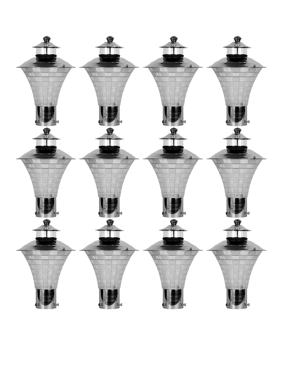 

BENE Metallic Toned 12 Pieces Stainless Steel Garden Lamps
