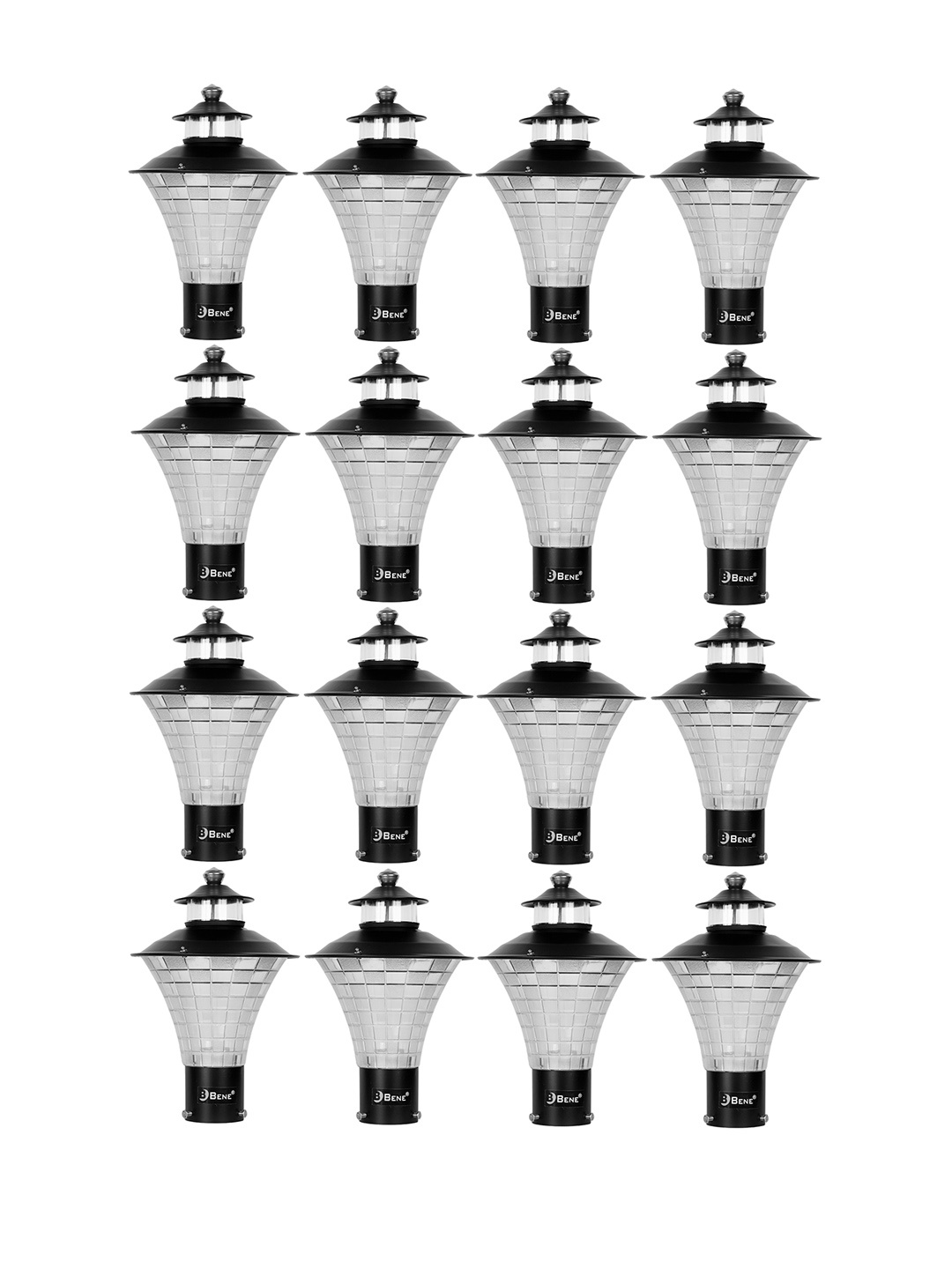 

BENE Black 16 Pieces Stainless Steel Garden Lamps