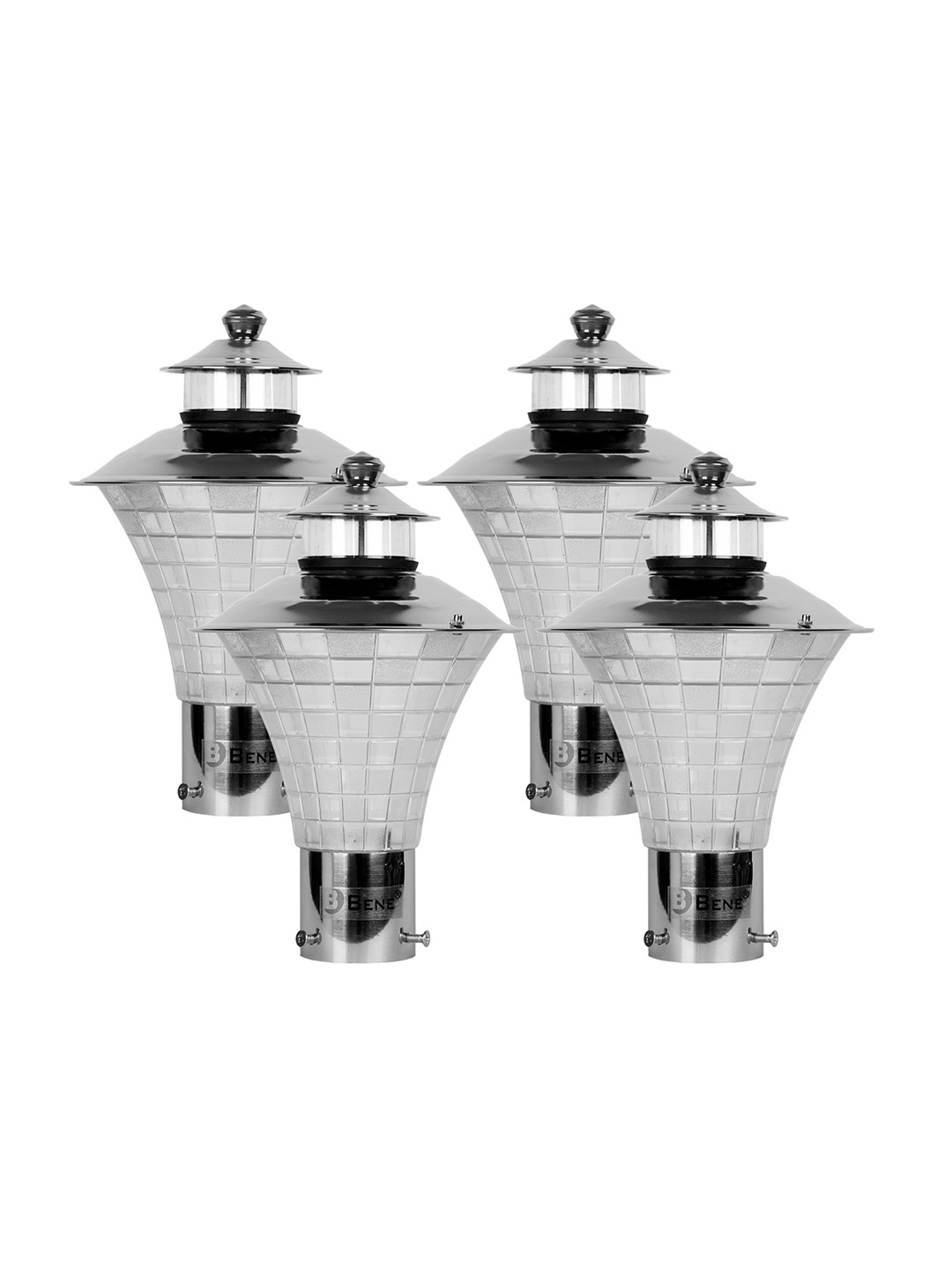 

BENE Silver Toned & White 4 Pieces Waterproof Garden Outdoor Lamps