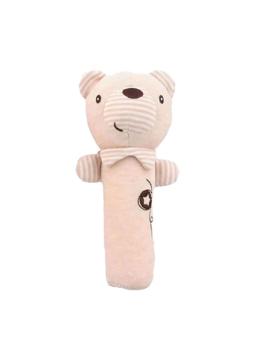 

Baby Moo Kids Set Of 2 Snuggly Squeaker Handheld Rattle Toy, Beige