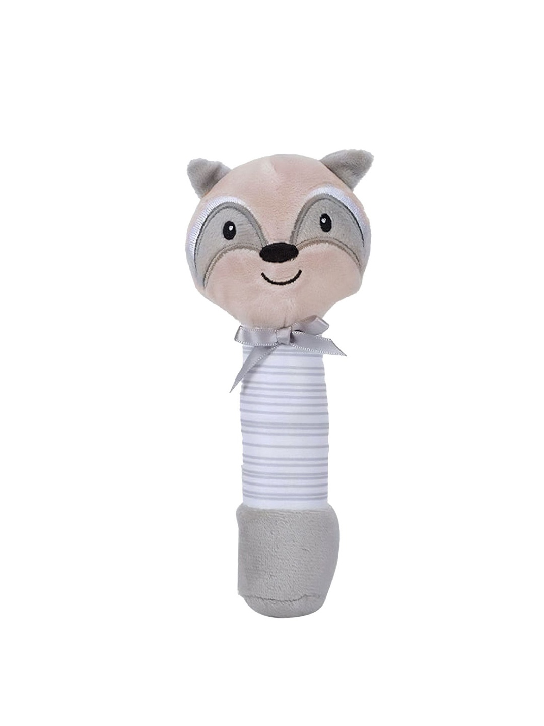 

Baby Moo Kids Raccoon Squeaker Sound Handheld Rattle Toy, Grey