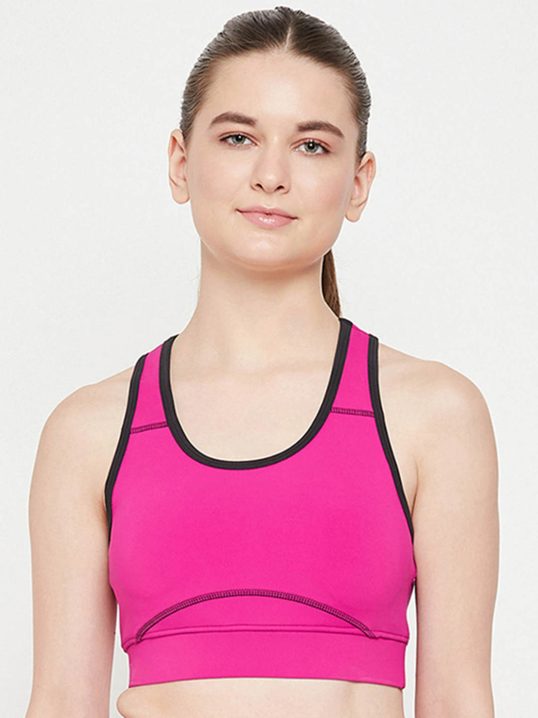 

EDRIO Full Coverage Non Padded Seamless Cotton Workout Bra With All Day Comfort, Pink