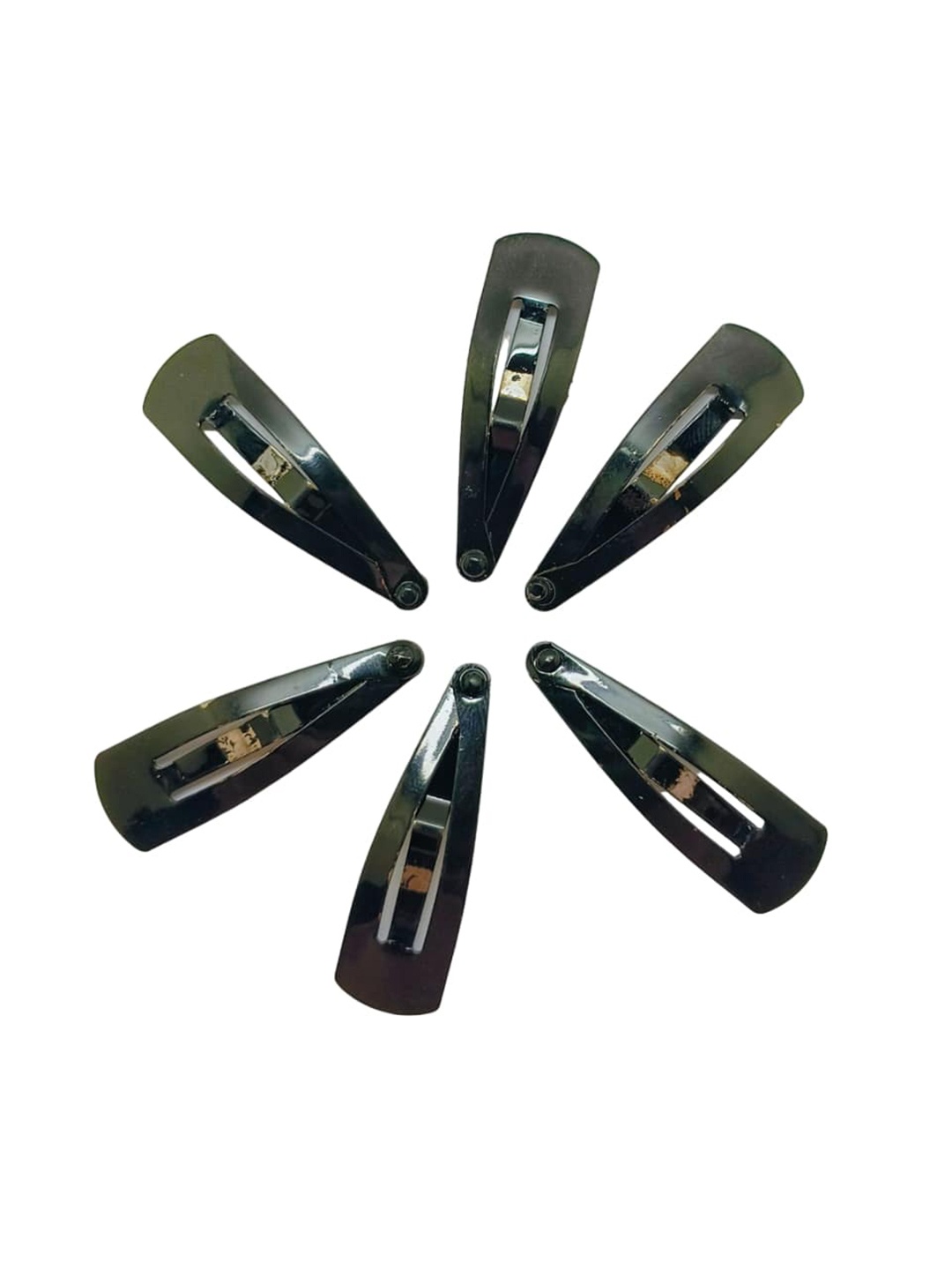 

FEMMIBELLA Girls Set of 6 Tic Tac Hair Clips, Black