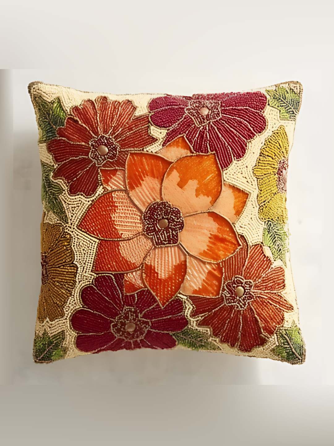 

PURINA'S Red & Green Floral Square Cushion Covers