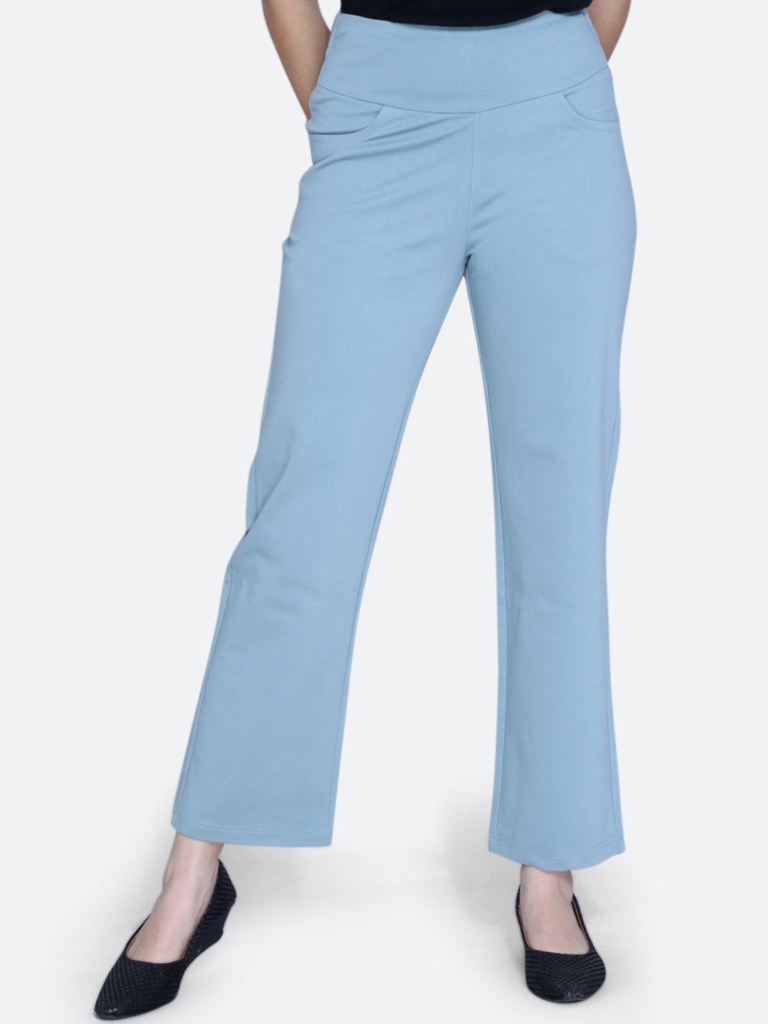 

FCK-3 Women Relaxed Straight Leg High-Rise Easy Wash Trousers, Olive