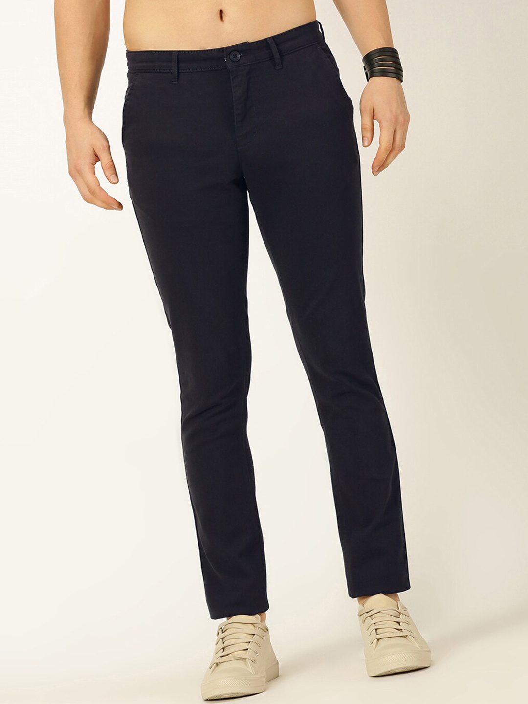 

Provogue Men Smart Slim Fit Easy Wash Chinos Trousers, Navy blue