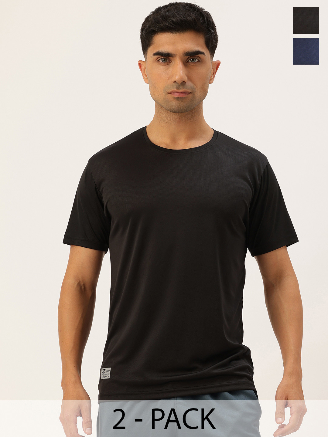 

Sports52 wear Pack of 2 Self-Design Training T-shirt, Navy blue