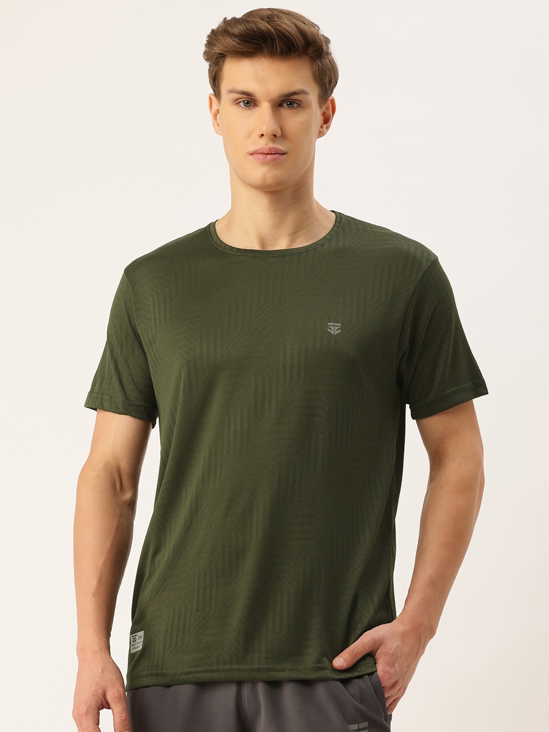 

Sports52 wear Self Design Dry Fit Training T-shirt, Olive
