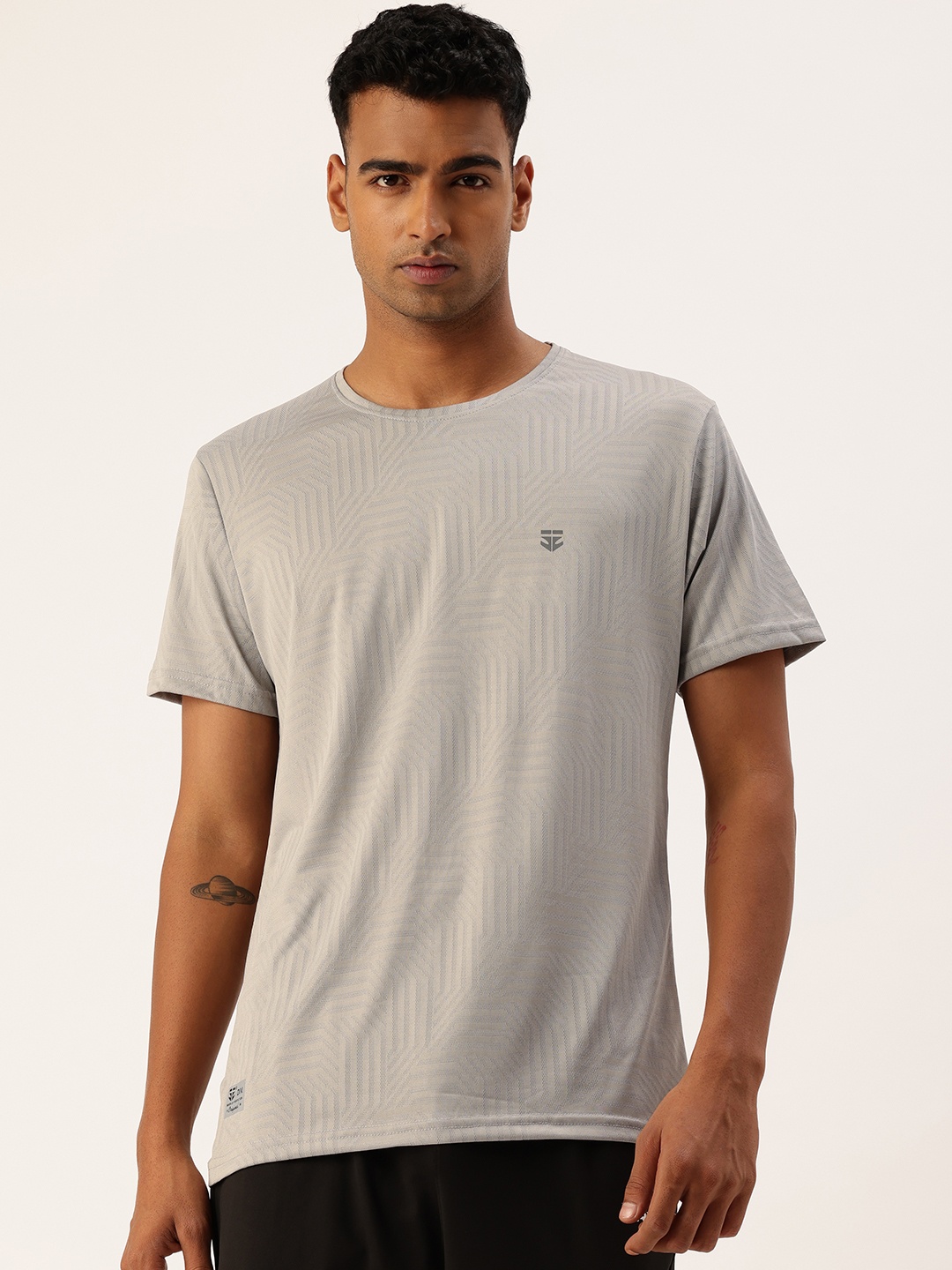 

Sports52 wear Self Design Dri-FIT Training or Gym T-shirt, Grey