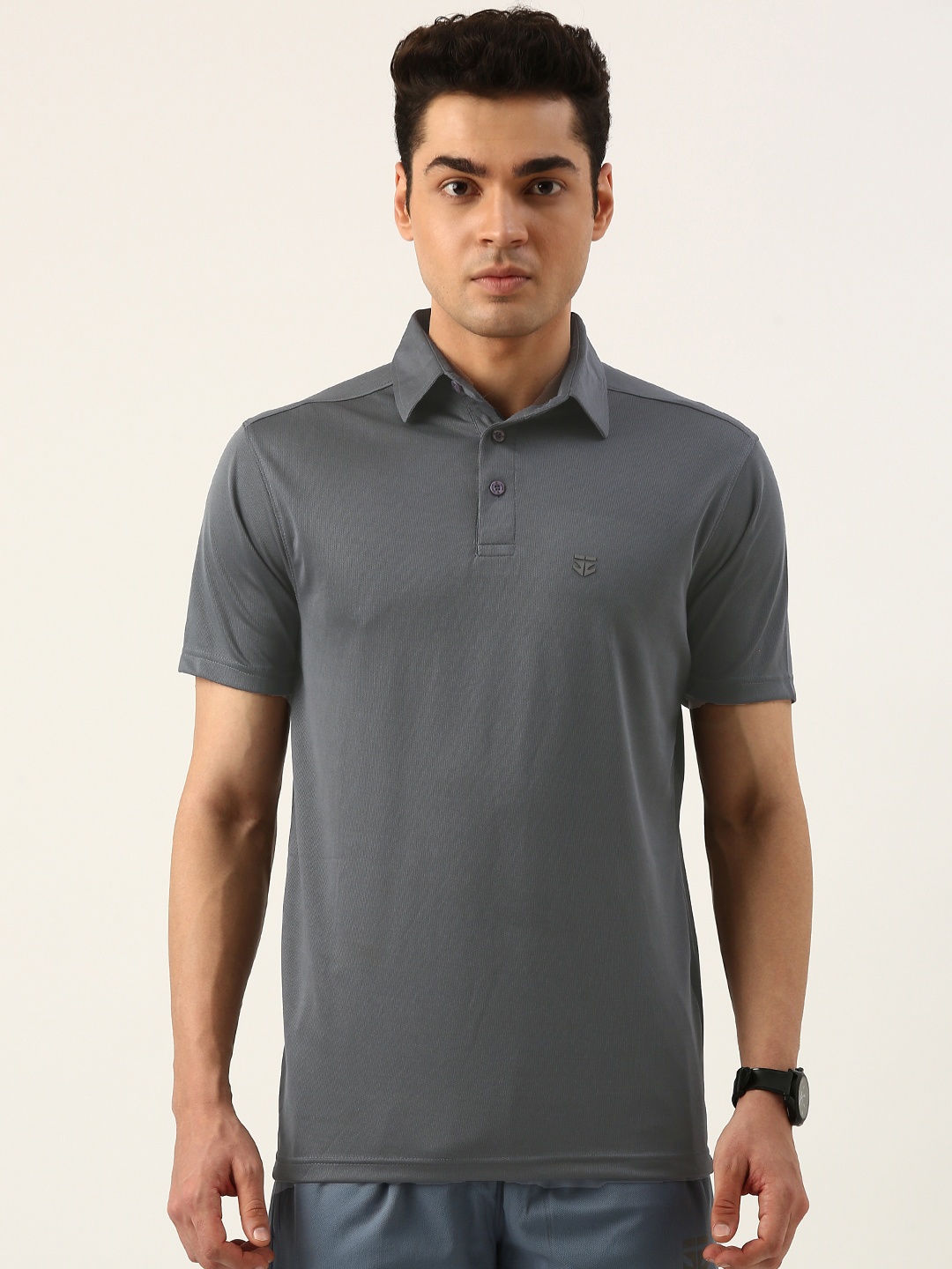 

Sports52 wear Polo Collar Dri-FIT Training Or Gym Sports T-shirt, Grey