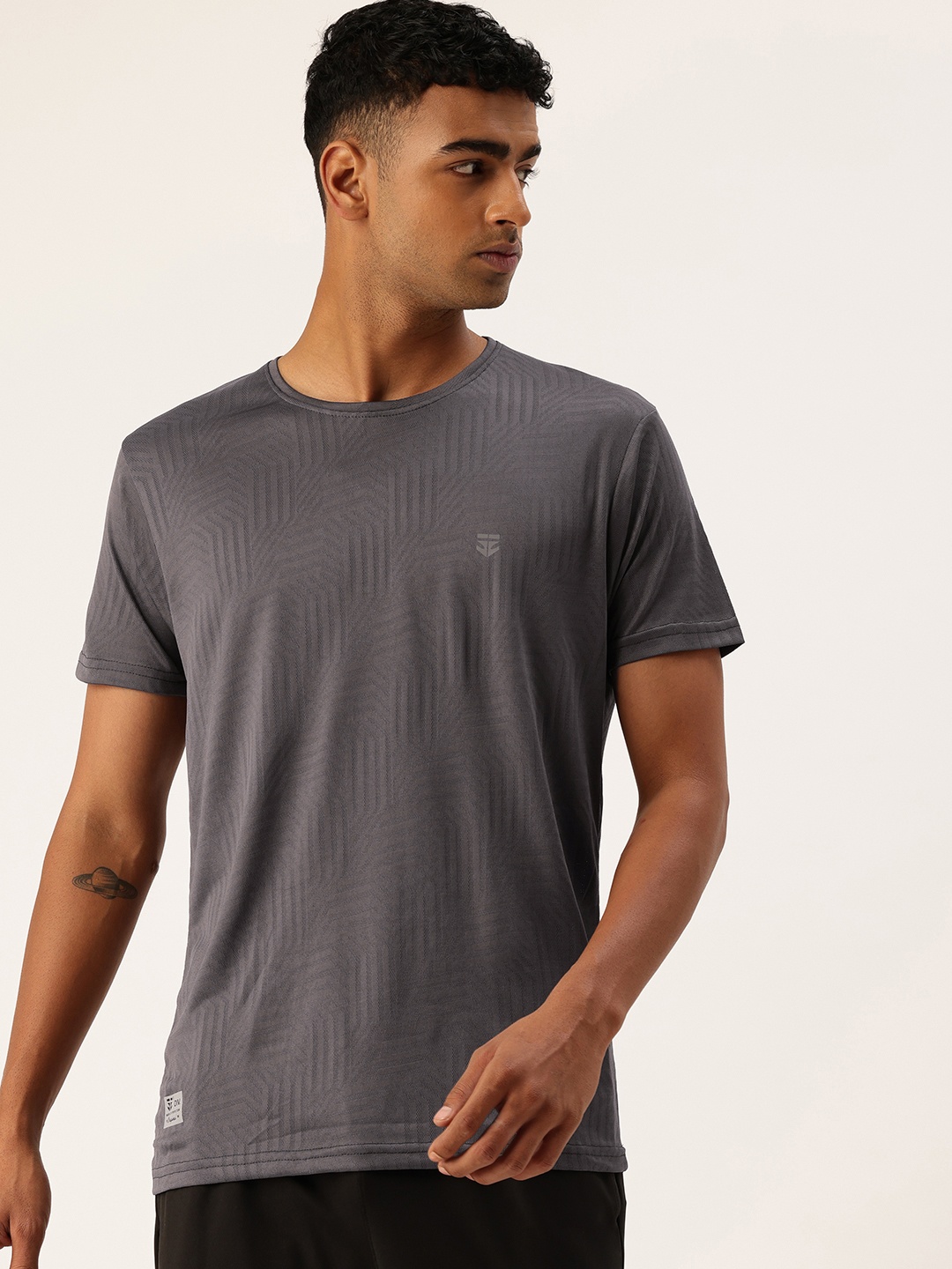 

Sports52 wear Self Design Dri-FIT Training or Gym T-shirt, Grey