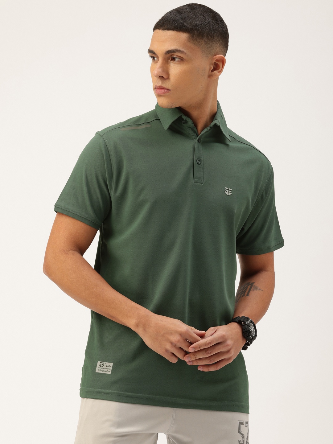 

Sports52 wear Polo Collar Dri-FIT Training Or Gym Sports T-shirt, Green