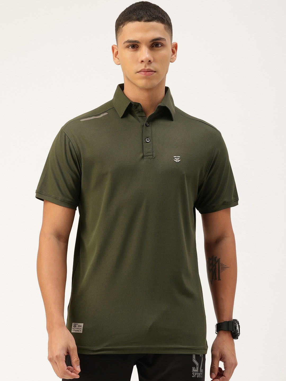 

Sports52 wear Polo Collar Dri-FIT Training or Gym T-shirt, Olive