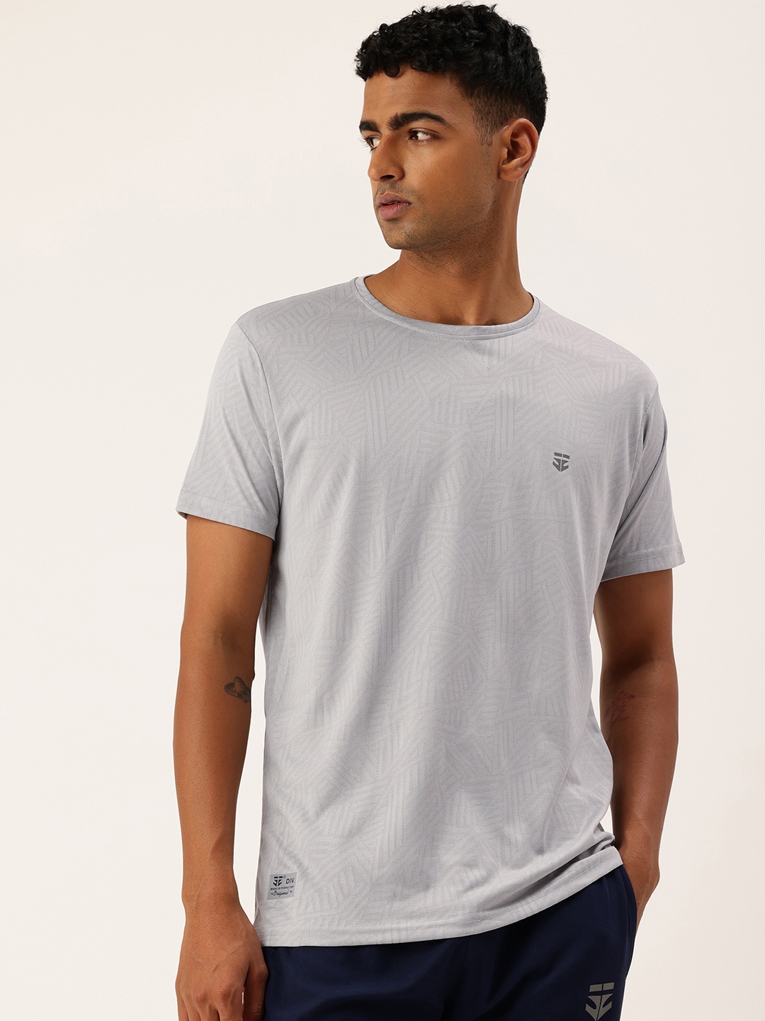 

Sports52 wear Self Design Dri-FIT Training or Gym T-shirt, Grey