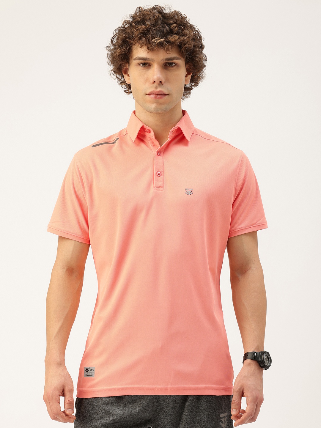 

Sports52 wear Polo Collar Dri-FIT Training or Gym T-shirt, Peach