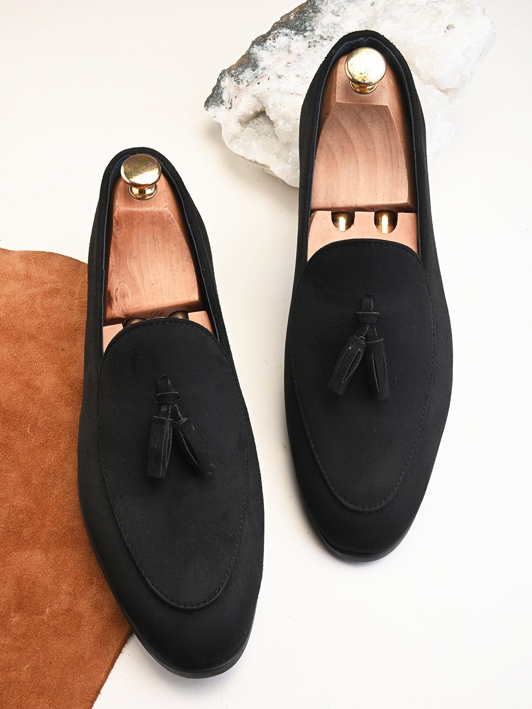 

HERE&NOW Men Tassel Formal Slip On Shoes, Charcoal