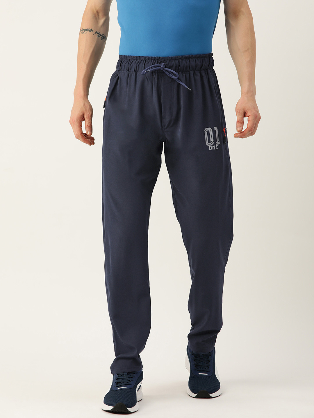 

Sports52 wear Men Regular Fit Mid Rise Dry Fit Track Pants, Navy blue