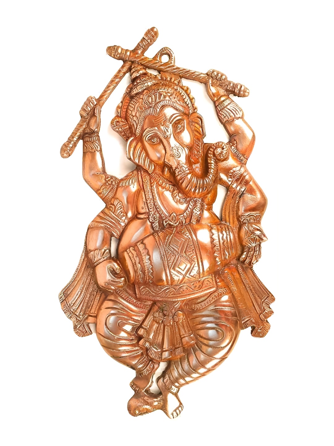 

apka mart Copper Toned Textured Metal Dancing Ganesh Wall Hanging Decor